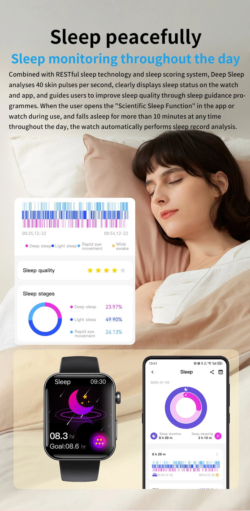F310 Smart Watch Sleep Tracking Fitness Tracker