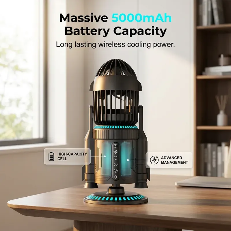 Rocket-Shaped Desk Fan
