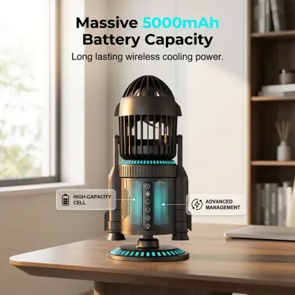 Rocket-Shaped Desk Fan