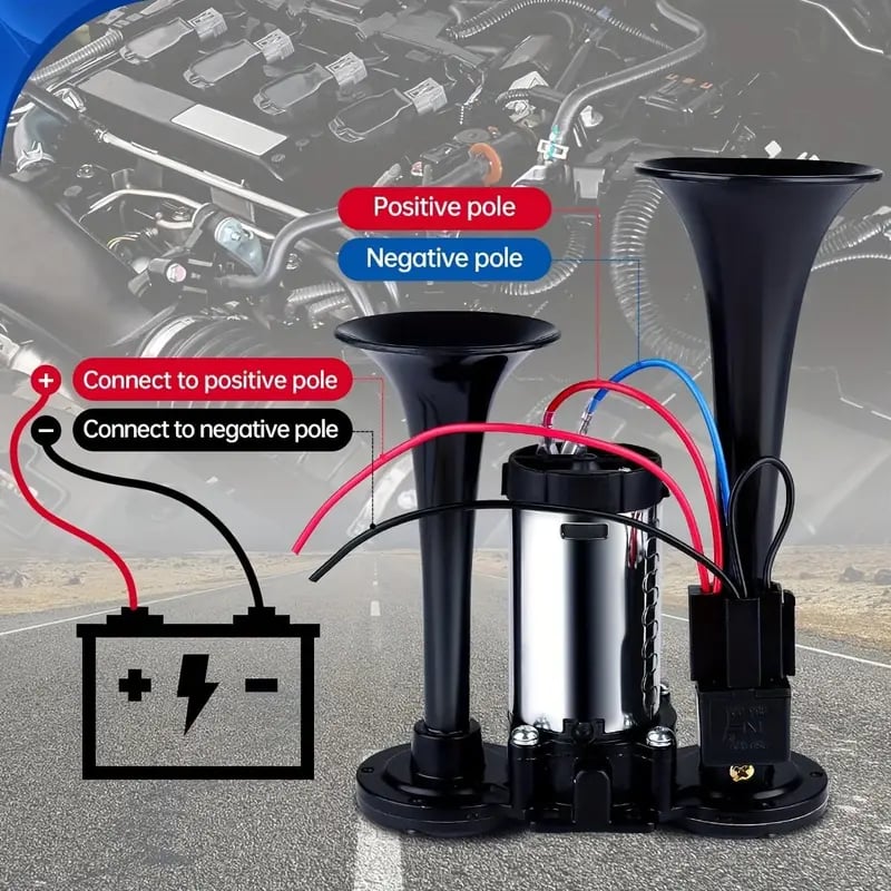2026 Upgraded 150dB Super Loud 12V Dual Air Horn Kit