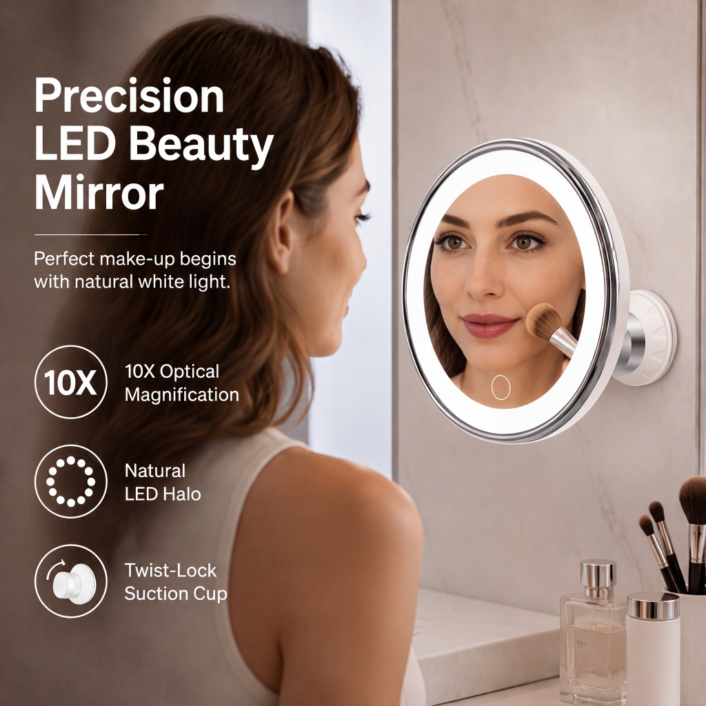 10X ultra clear magnifying makeup mirror with LED light
