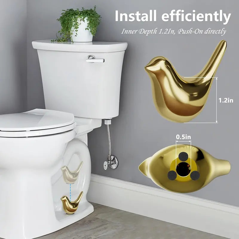 2 Pcs Ceramic Bird Toilet Floor Bolt Caps