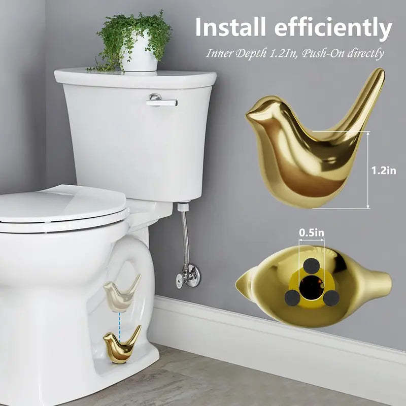 2 Pcs Ceramic Bird Toilet Floor Bolt Caps