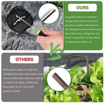 Galvanized Landscape Staples – Heavy Duty Garden Stakes for Weed Barrier & Irrigation