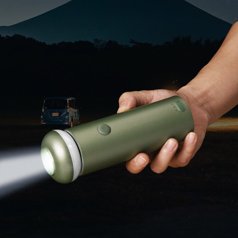 Green 3-in-1 portable camping lantern and flashlight