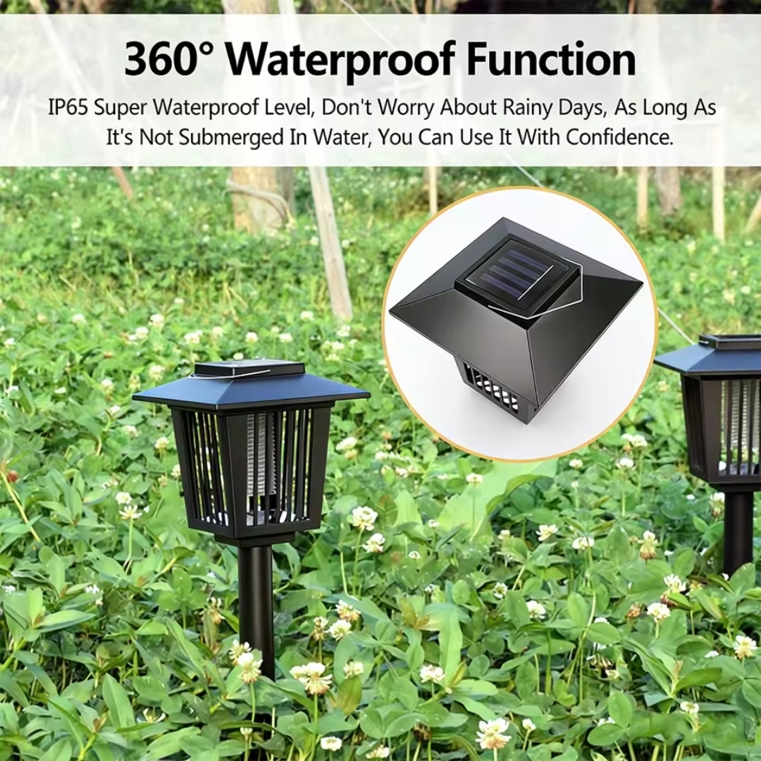 Solar Bug Zapper Outdoor Indoor Waterproof Mosquito Killer Lamp