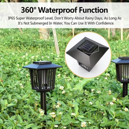Solar Bug Zapper Outdoor Indoor Waterproof Mosquito Killer Lamp