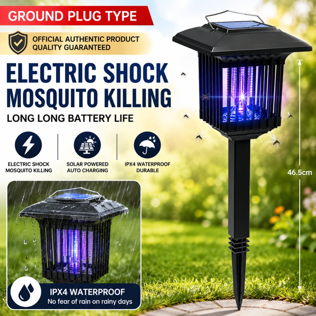Solar Bug Zapper Outdoor Indoor Waterproof Mosquito Killer Lamp