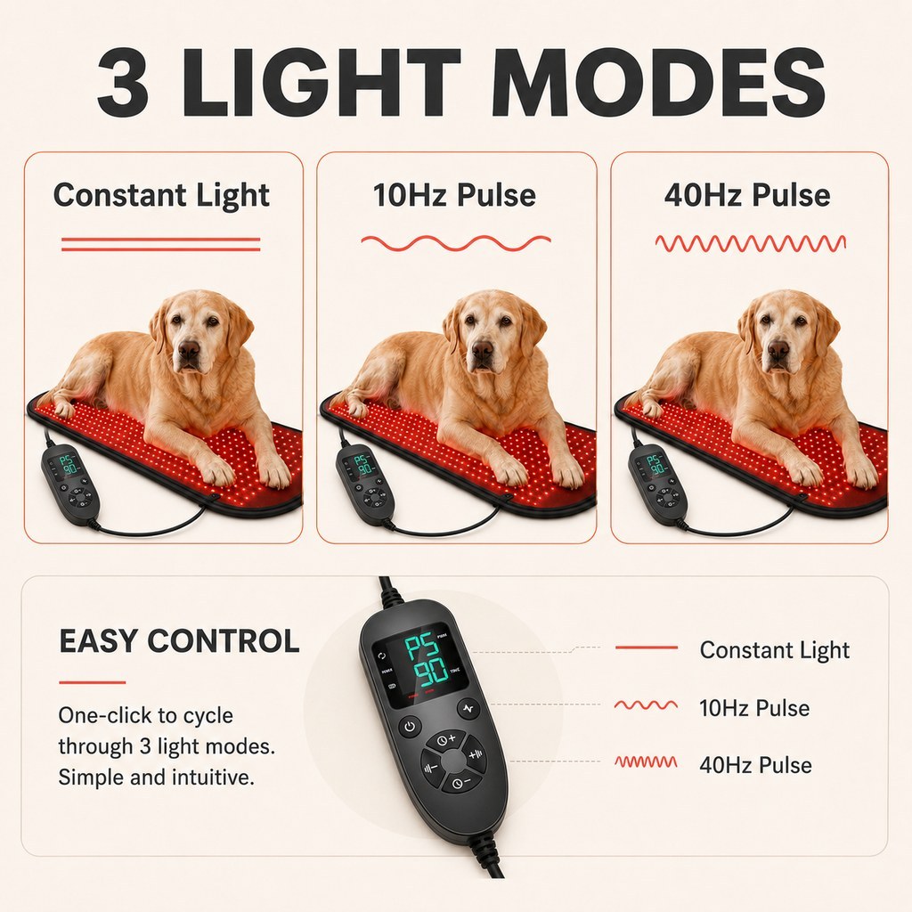 Pet Red & Near-Infrared Light Wellness Mat - Hands-Free At-Home Comfort for Senior, Active & Resting Dogs