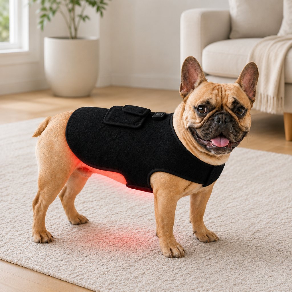Pet Red Light Therapy Vest for Dogs & Cats – 660nm + 850nm Near-Infrared for Back, Hip, Joint & Muscle Comfort – USB or Rechargeable
