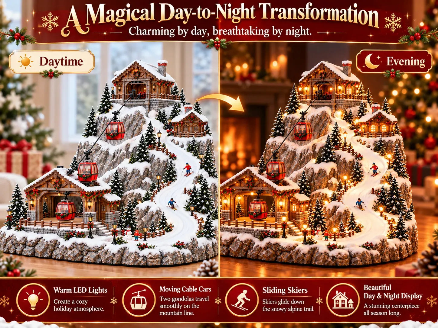 Day and Night Christmas Village