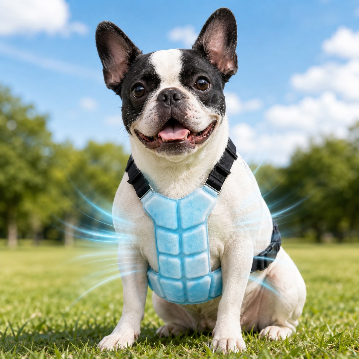 Reusable PCM Pet Cooling Vest for Summer Walks & Outdoor Play - No Electricity Cooling Harness for Dogs & Cats