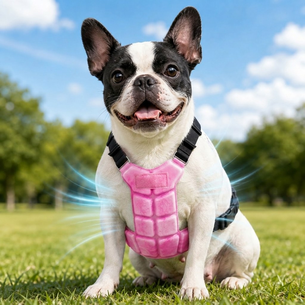 Reusable PCM Pet Cooling Vest for Summer Walks & Outdoor Play - No Electricity Cooling Harness for Dogs & Cats