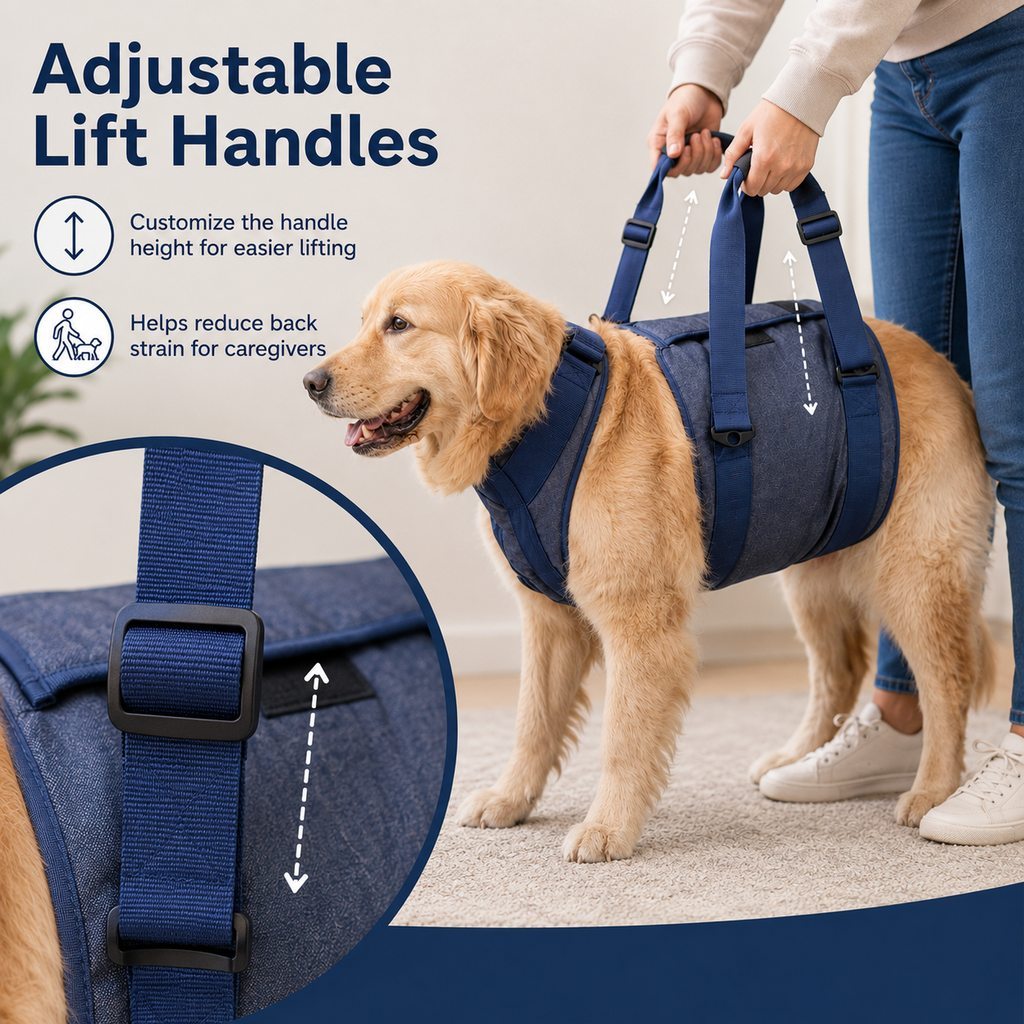 Senior Dog Lift Harness for Stairs, Cars & Daily Walking - Full-Body Support for Weak Legs