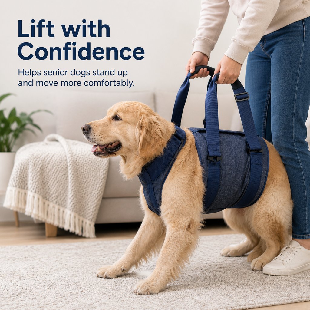Senior Dog Lift Harness for Stairs, Cars & Daily Walking - Full-Body Support for Weak Legs