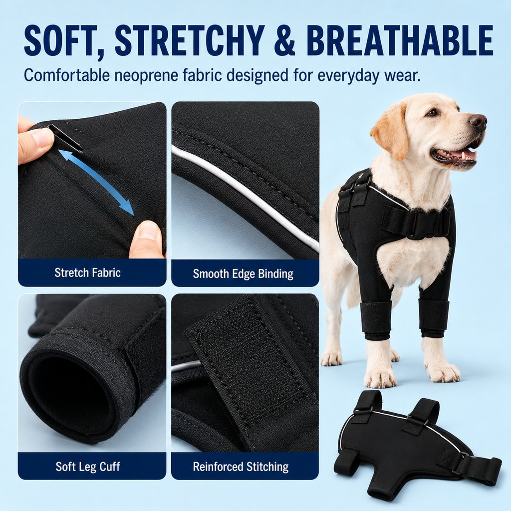Senior Dog Shoulder & Front Leg Support Brace for Cold Walks & Daily Comfort