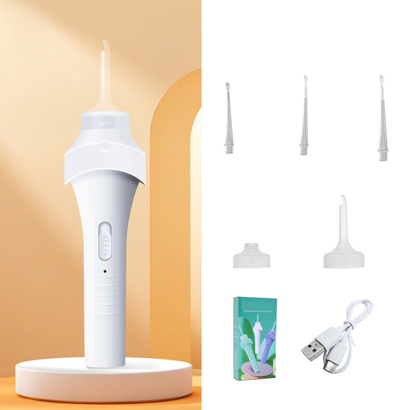 LED Ear Wax Vacuum Cleaner with 65 kPa Suction & Washable Silicone Tips