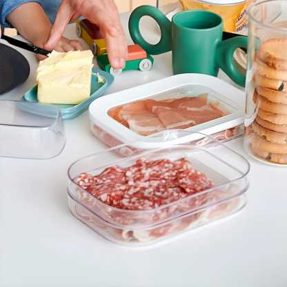 Clear Fridge Storage Container with Lid – Transparent Visibility, Stackable Design & 3 Size Options – Organize Your Fridge Effortlessly