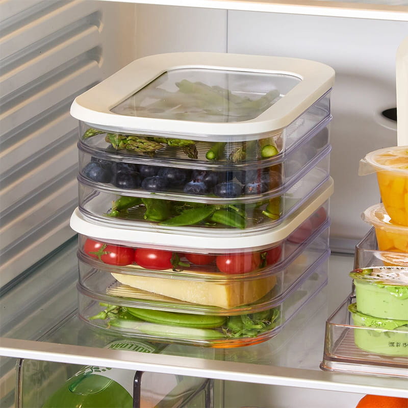 Clear Fridge Storage Container with Lid – Transparent Visibility, Stackable Design & 3 Size Options – Organize Your Fridge Effortlessly
