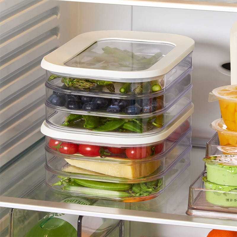 Clear Fridge Storage Container with Lid – Transparent Visibility, Stackable Design & 3 Size Options – Organize Your Fridge Effortlessly