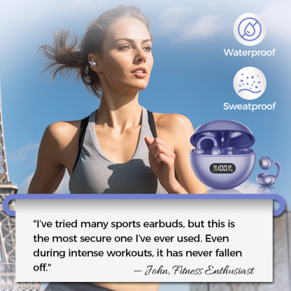 Open-Ear Clip-On Bluetooth Earbuds – All-Day Comfort, Immersive Sound, Leakage Control, 8-10h Battery, Touch Control