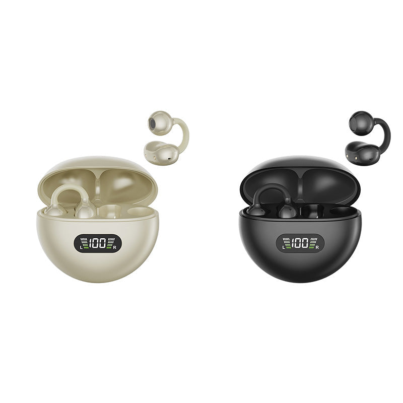 Open-Ear Clip-On Bluetooth Earbuds – All-Day Comfort, Immersive Sound, Leakage Control, 8-10h Battery, Touch Control