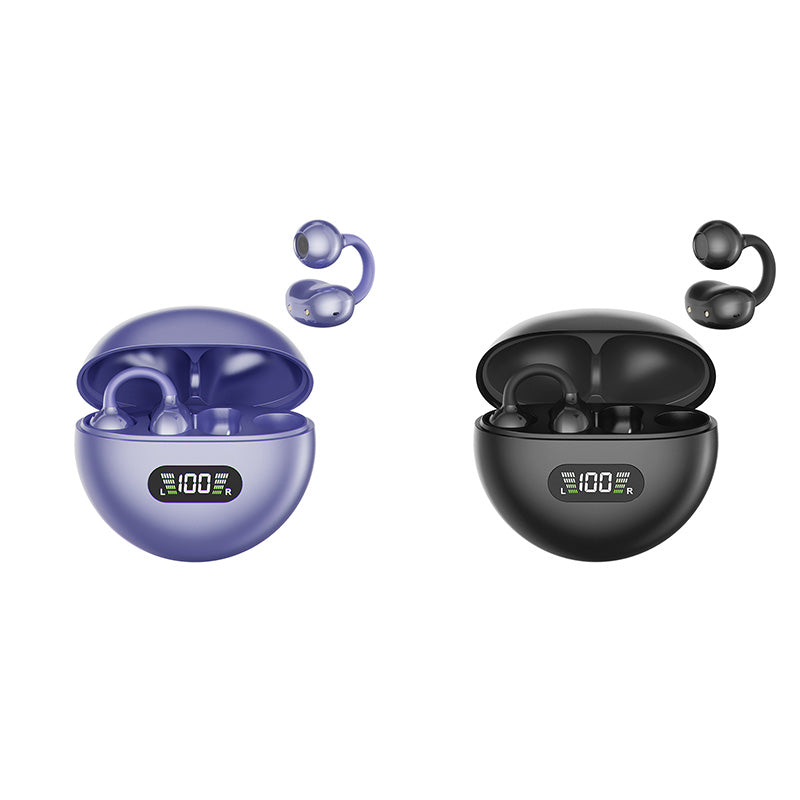 Open-Ear Clip-On Bluetooth Earbuds – All-Day Comfort, Immersive Sound, Leakage Control, 8-10h Battery, Touch Control