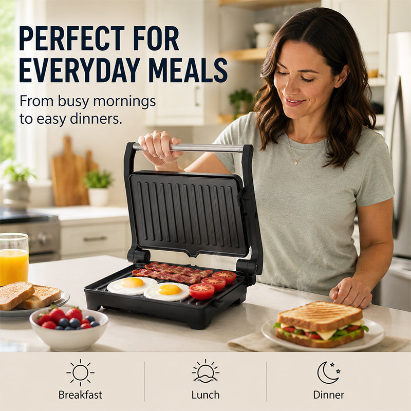 180° Flat Panini Press Grill & Electric Sandwich Maker