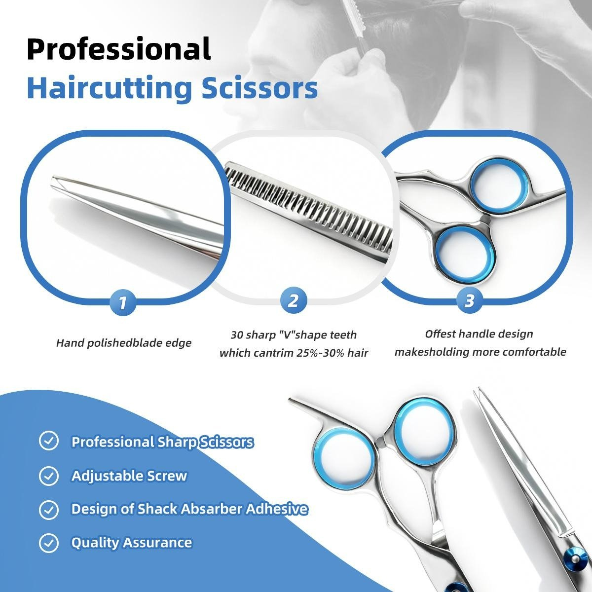 Professional Grooming Scissors Kit – Stainless Steel Shears for Ponytail Trims & Pet Grooming