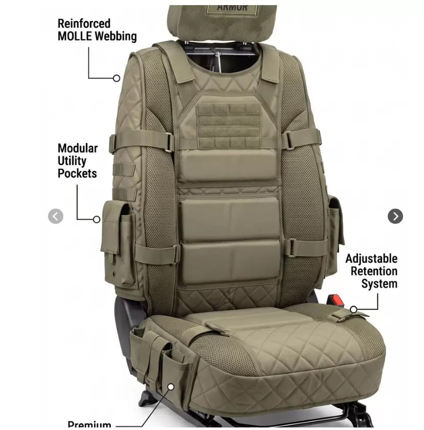 Rugged MOLLE Truck Seat Cover – Tactical Storage, Seat Protection & Comfort