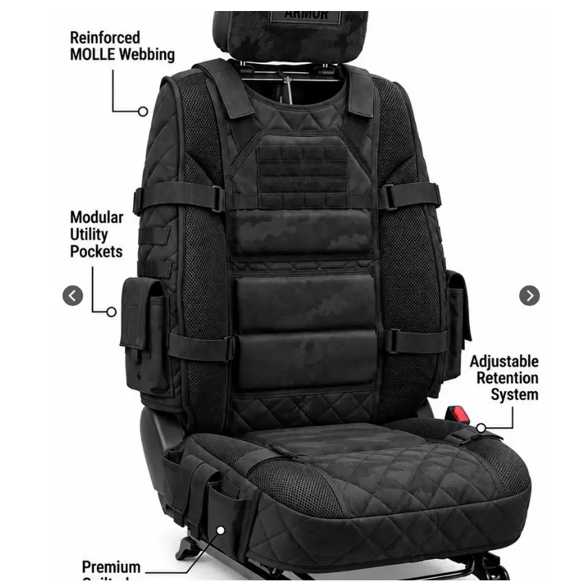 Rugged MOLLE Truck Seat Cover – Tactical Storage, Seat Protection & Comfort