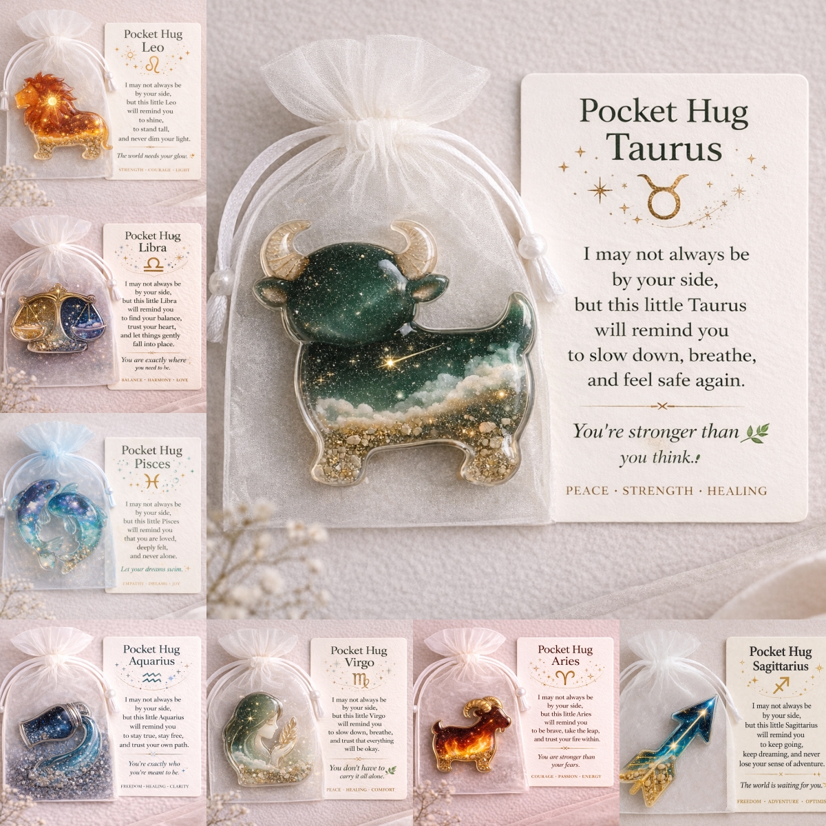 Zodiac Glass Pocket Hug