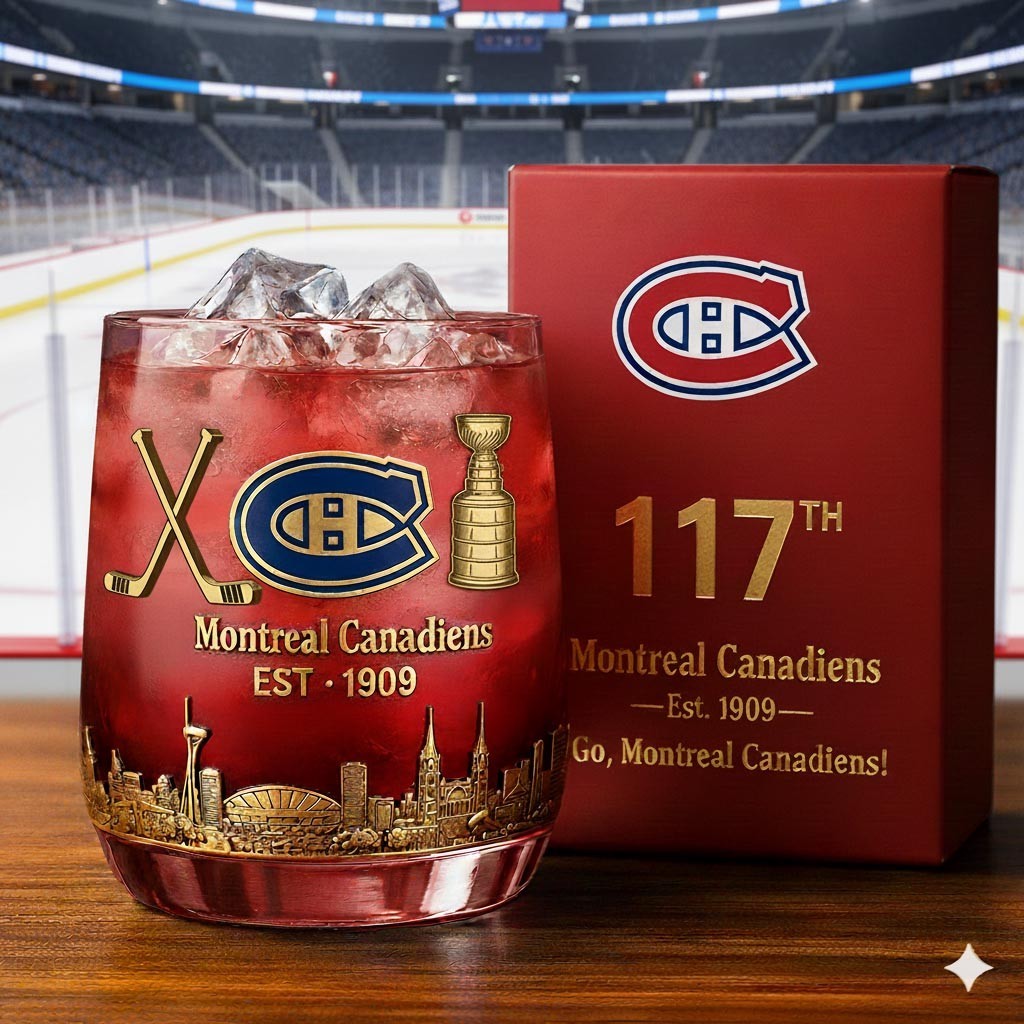 Montreal Canadiens 117th Anniversary Whiskey Glass