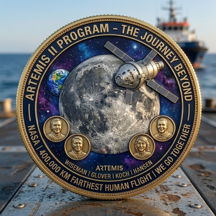 🔥LAST DAY 49 % OFF🔥The Artemis II "Crew of Four" Commemorative Deep Space Collector’s Coin