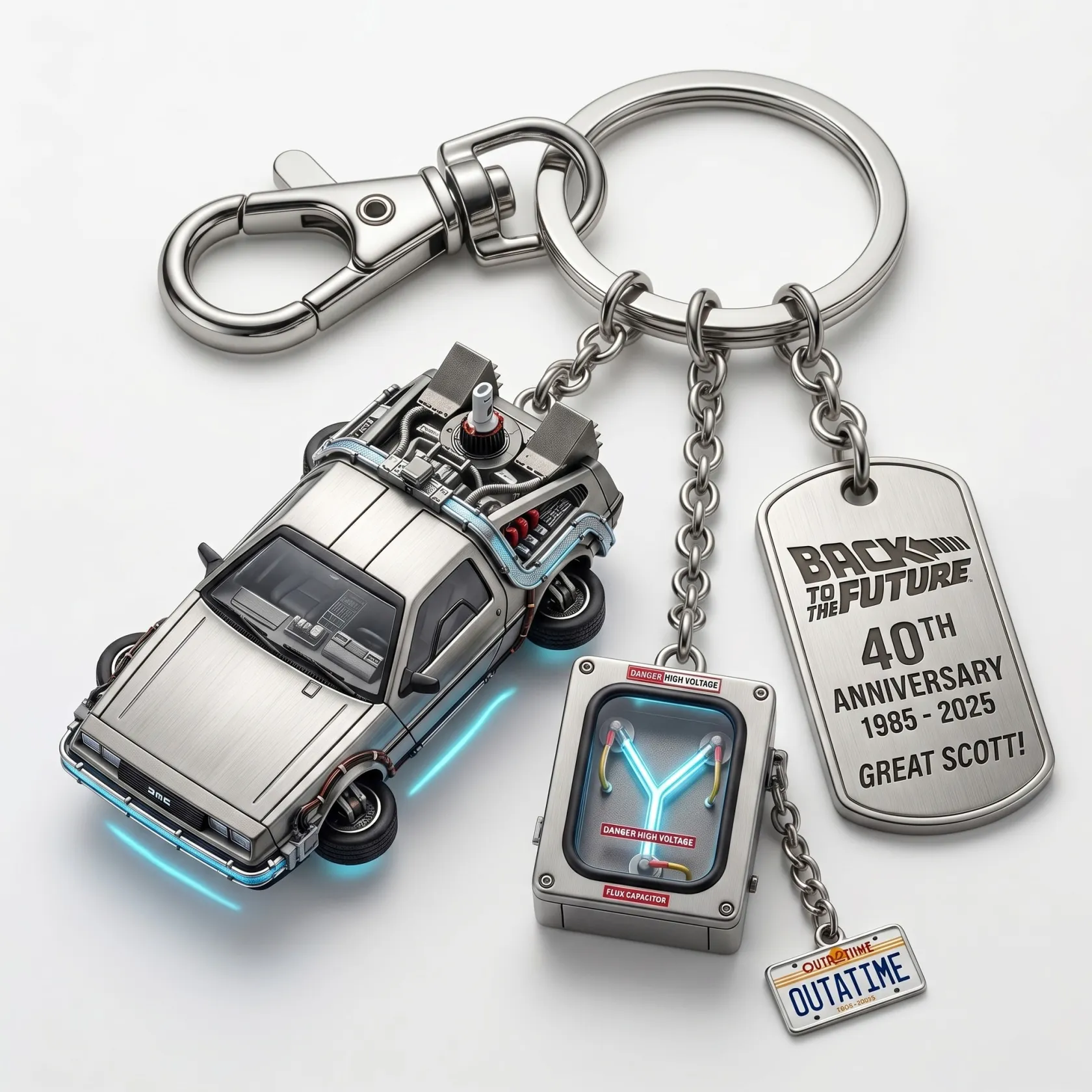 Back to the Future 40th Anniversary Keychain