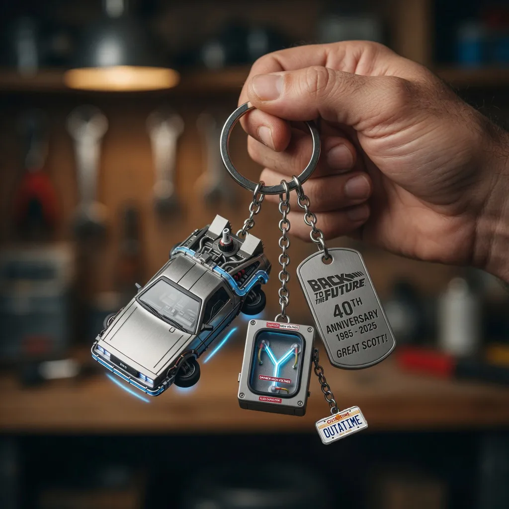 Back to the Future 40th Anniversary Keychain