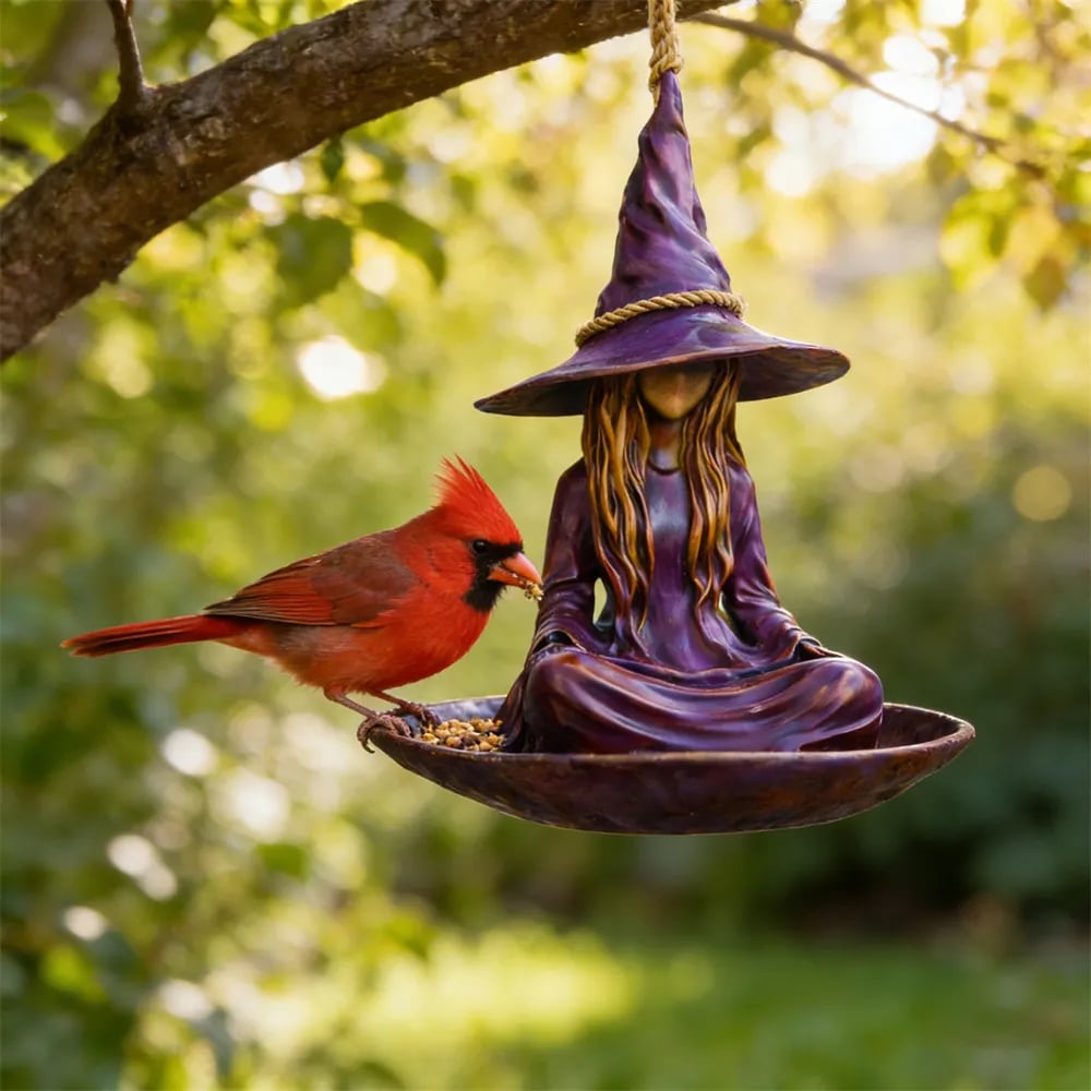 🧙‍♀️Meditating Witch Garden Bird Feeder
