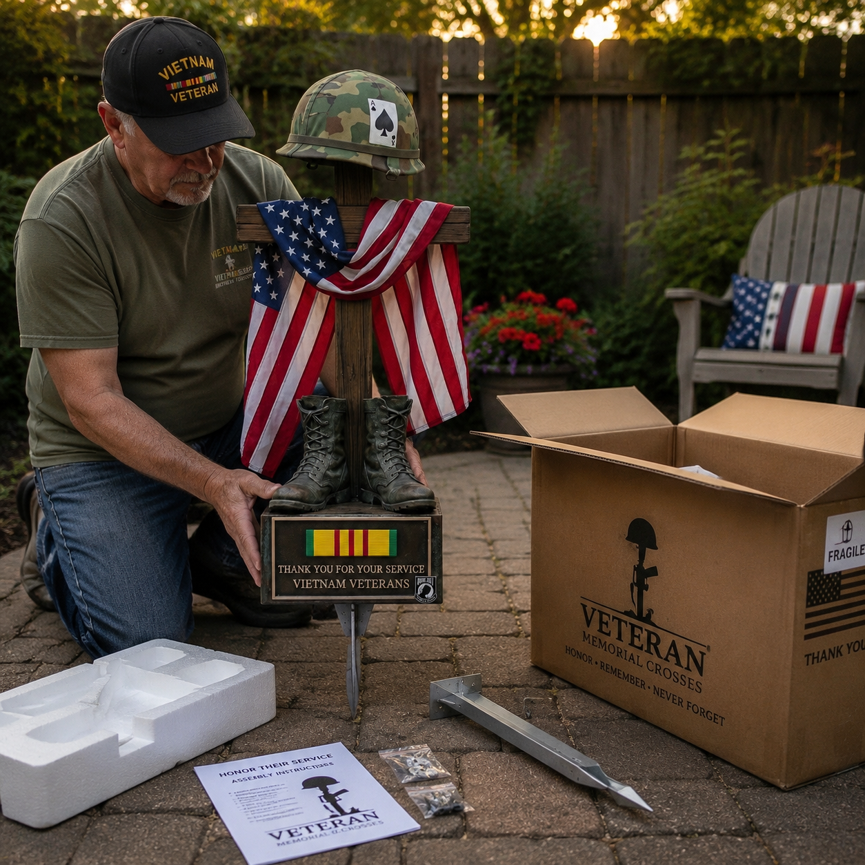 Vietnam Veteran tribute garden display