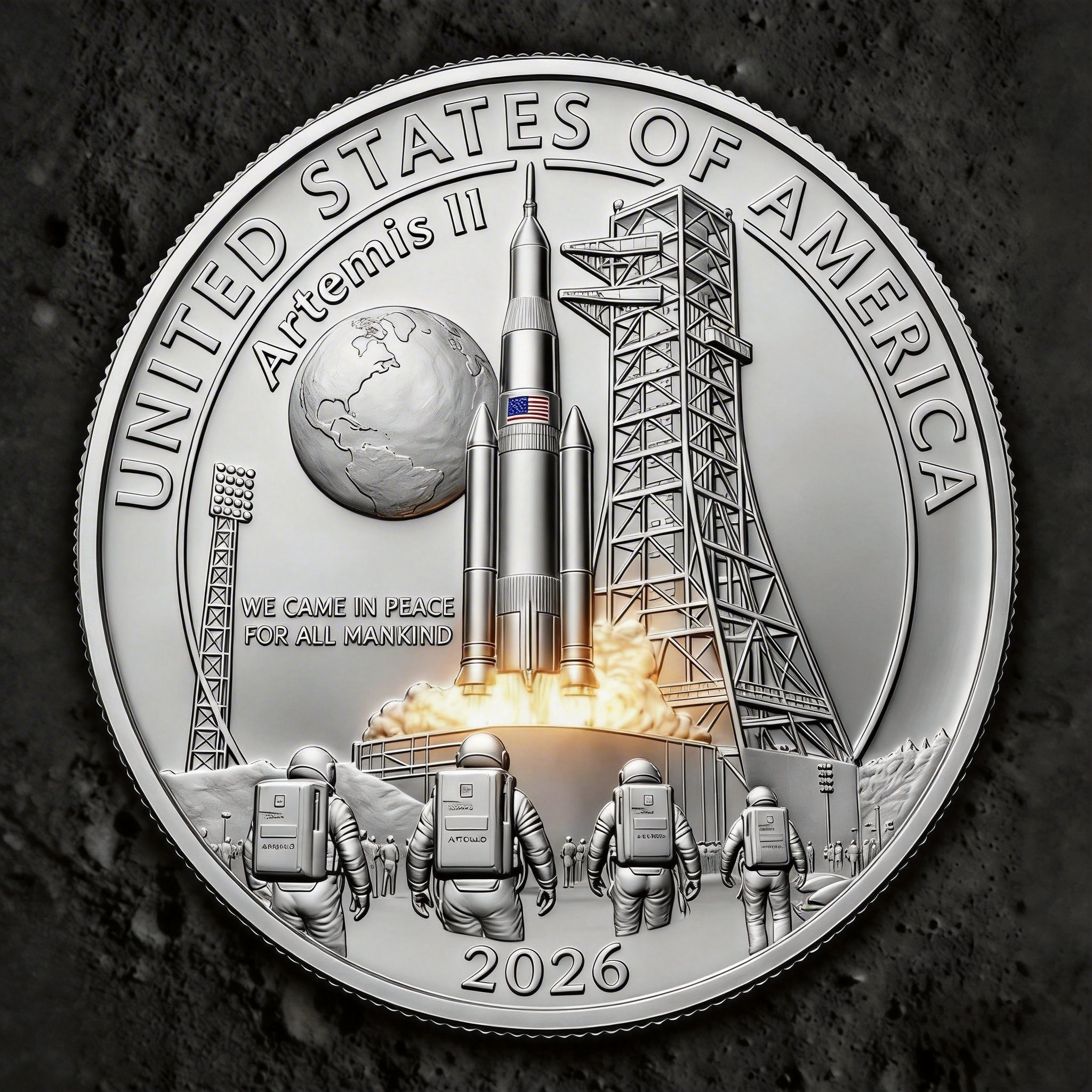 Apollo 11 & Artemis II Commemorative Silver Coin