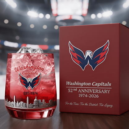 Washington Capitals 52nd Anniversary Whiskey Glass