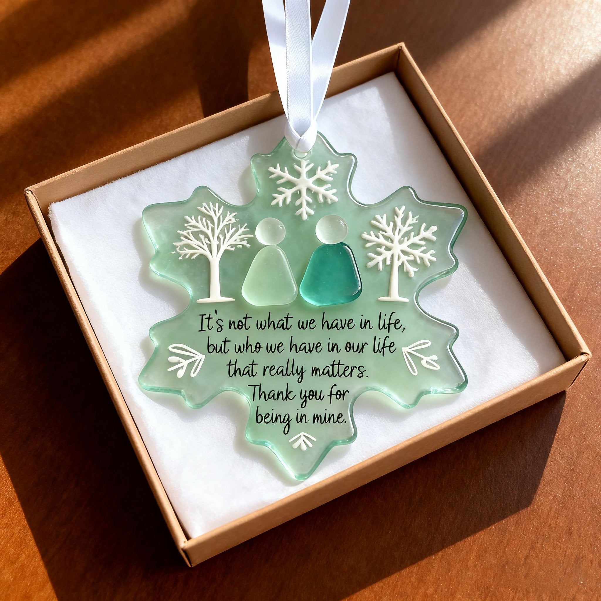 🌊Snowflake-Shaped Sea Glass Thank You Keepsake❄✨ Shaped by Nature & Crafted by Hand!
