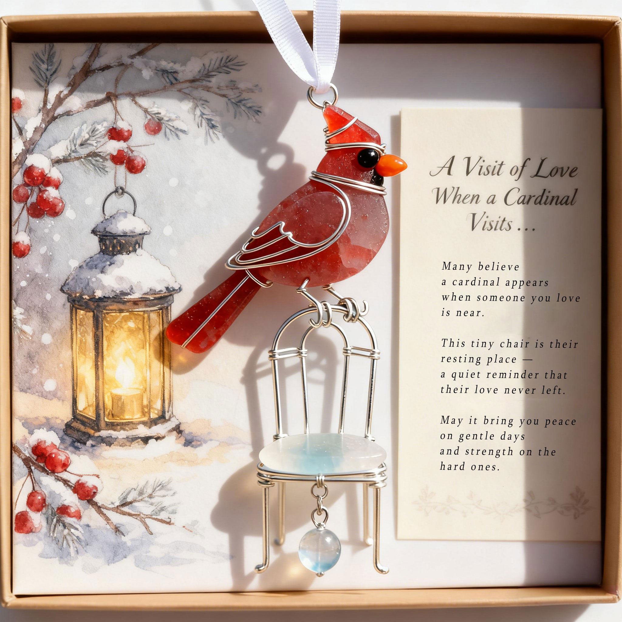 🔥 Black Friday--Cardinal Memorial Sea Glass Ornament