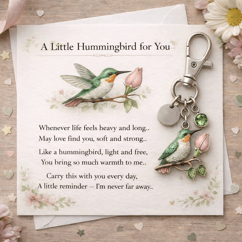 A Little Hummingbird for You keychain-A Meaningful Mother’s Day Gift Filled with Love & Comfort