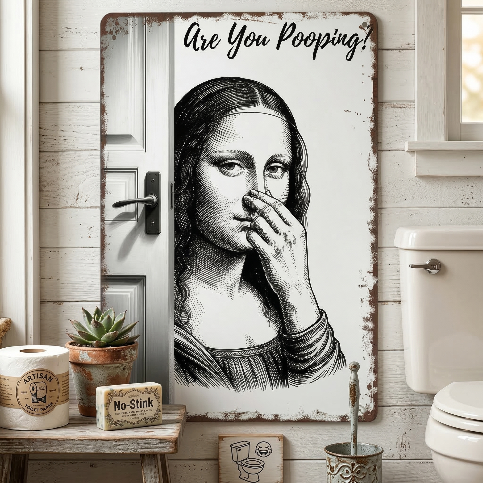😂Funny Bathroom Metal Sign - Are You Pooping?