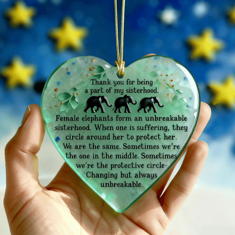 🔥🐘💝Heartfelt Elephant Sisterhood Keepsake - Heart Ornament