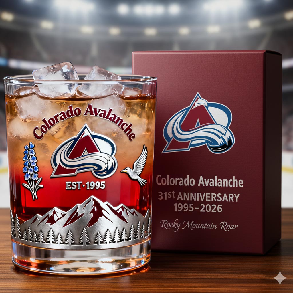 Colorado Avalanche 31st Anniversary Whiskey Glass
