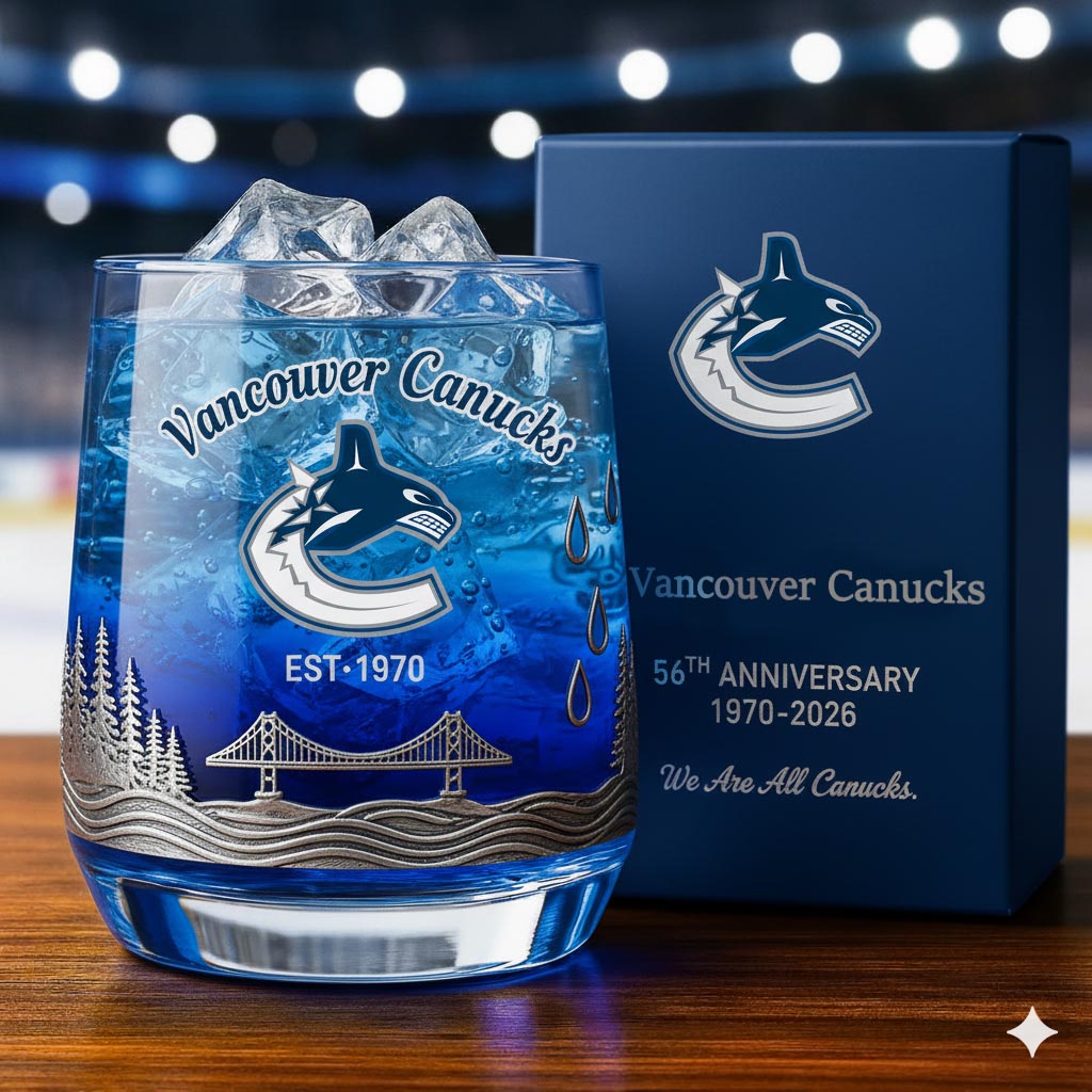 Vancouver Canucks 56th Anniversary Whiskey Glass