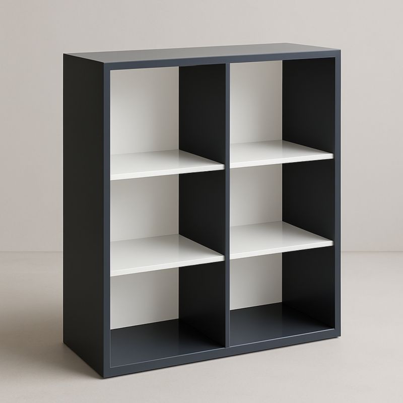 Bibliothèque en bois noir et blanc 120x80x30 cm