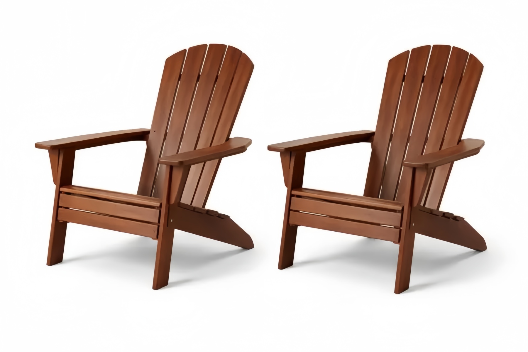 Set di 2 Sedie Adirondack in Legno Massello Marrone