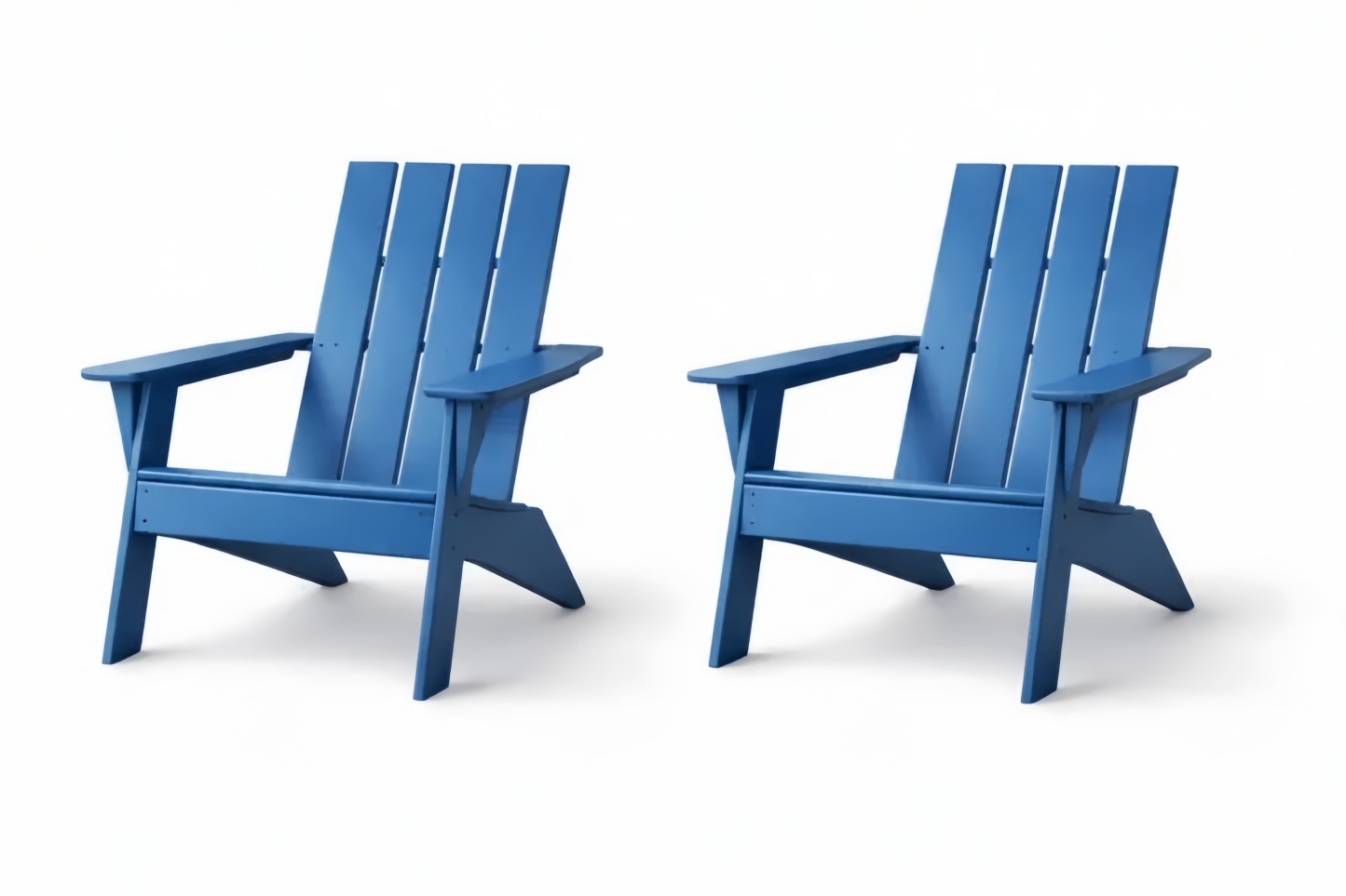 Set 2 Sedie Adirondack da Esterno in Legno Blu